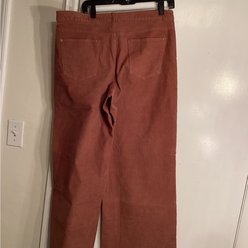 Pilcro Rust Brown Corduroy Pants Wide Leg, Crop - Picture 3 of 4